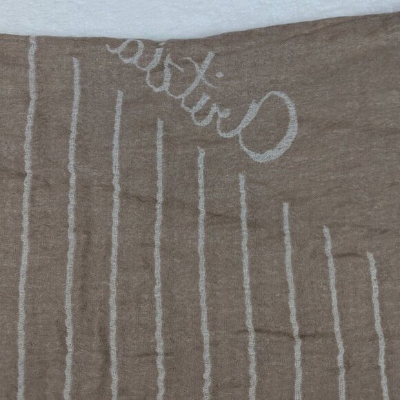 Aritzia Striped Print Square Fringe Blanket Scarf  100% Wool STAFF EXCLUSIVE - Picture 4 of 4